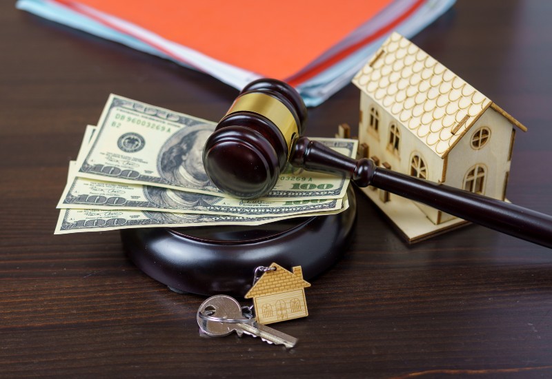 Cash and House Model Showing Divorce Assets for Taxes in Tucson, AZ & Pima County